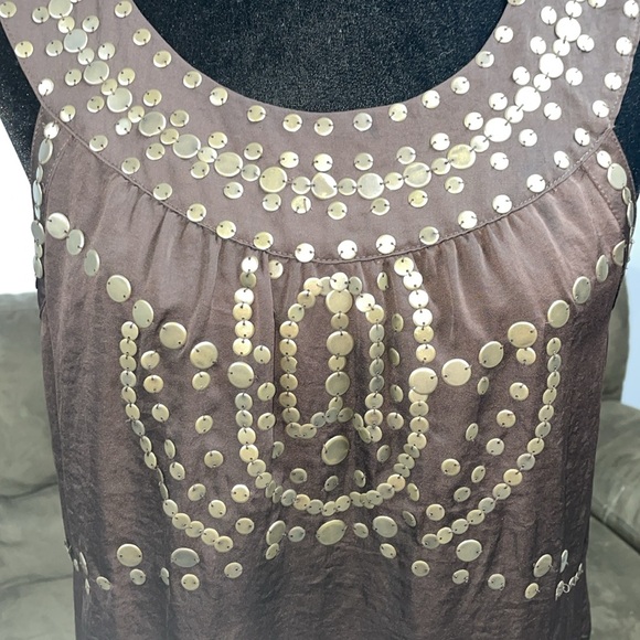 Alfani Chocolate Brown embellished sheath Dress (M) - Picture 5 of 11